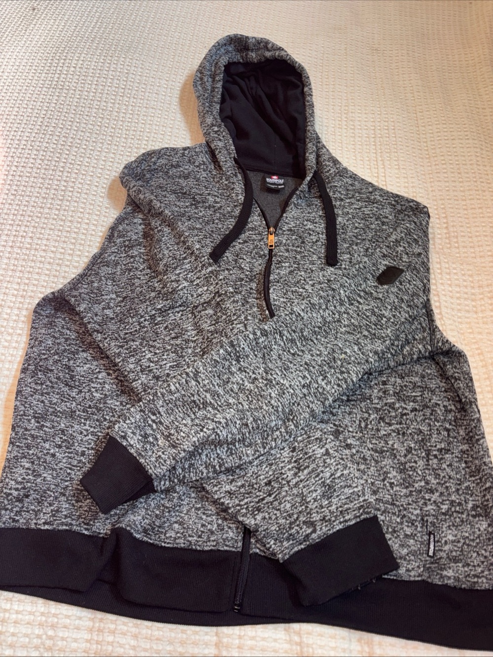 South Pole Men's Gray Heather Zip-Up Hoodie Sweater